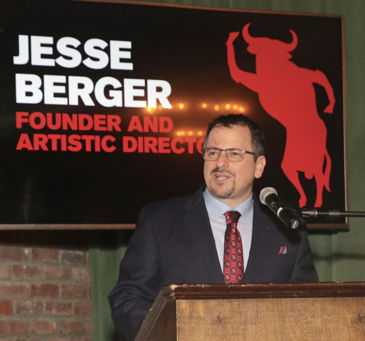 Jesse Berger (Founding Artistic Director) opens the Tenth Annual RUNNING OF THE RED BULLS Benefit
 at 