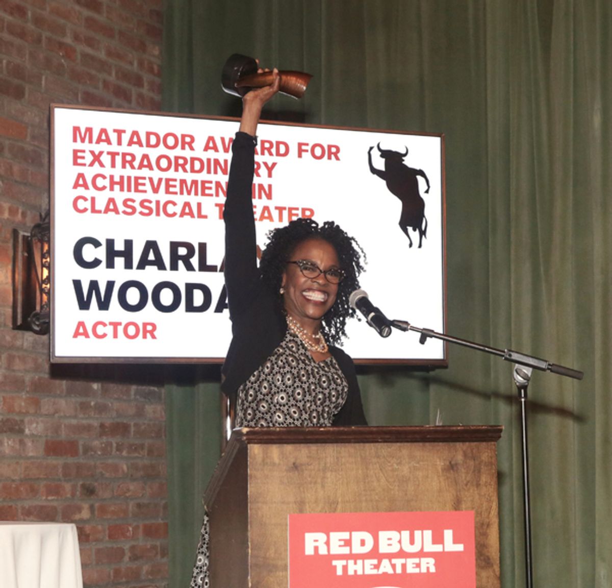 Charlayne Woodard was honored with the Matador Award for Extraordinary Achievement in Classical Theater at the 2018 RUNNING OF THE RED BULLS Benefit
 at 