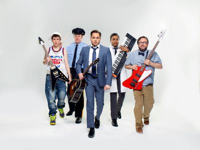 Sawyer Nunes, Paul Whitty, Mitchell Jarvis, Manu Narayan, and Jay Klaitz Photo