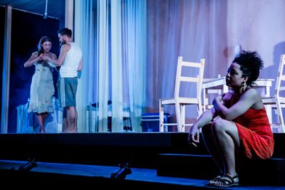Kelly Gough (Blanche), Patrick Knowles (Stanley) and Amber James (Stella) Photo