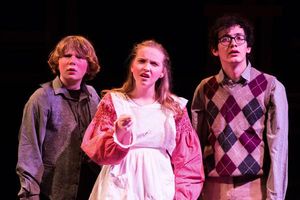 (L to R) GUNNAR RAY (Prentiss), McKENNA SANFORD (Molly) and PARKER DEAN (Ted) Photo
