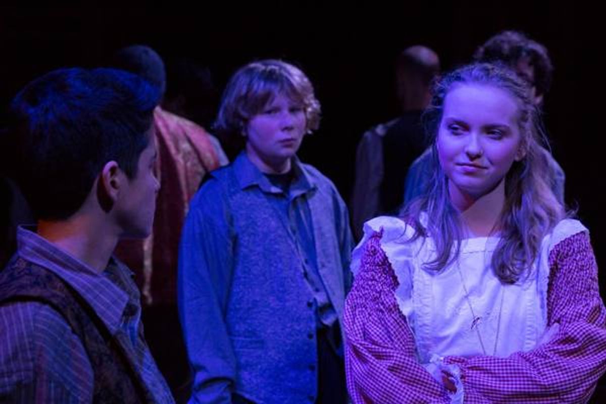 (L to R)  EMILY COHEN (Boy), GUNNAR RAY (Prentiss) and McKENNA SANFORD (Molly) at 