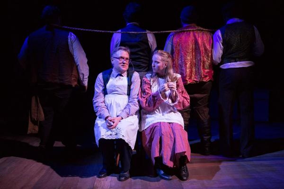 (L to R)  MARTIN LARSON (Mrs Bumbrake)  and McKENNA SANFORD (Molly) at 