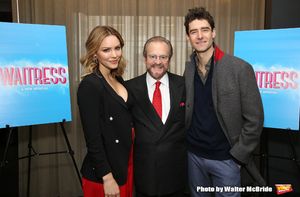Katharine McPhee with producer Barry Weissler and costar Drew Gehling @ BroadwayWorld Katharine McPhee with producer Barry Weissler and costar Drew Gehling Photo