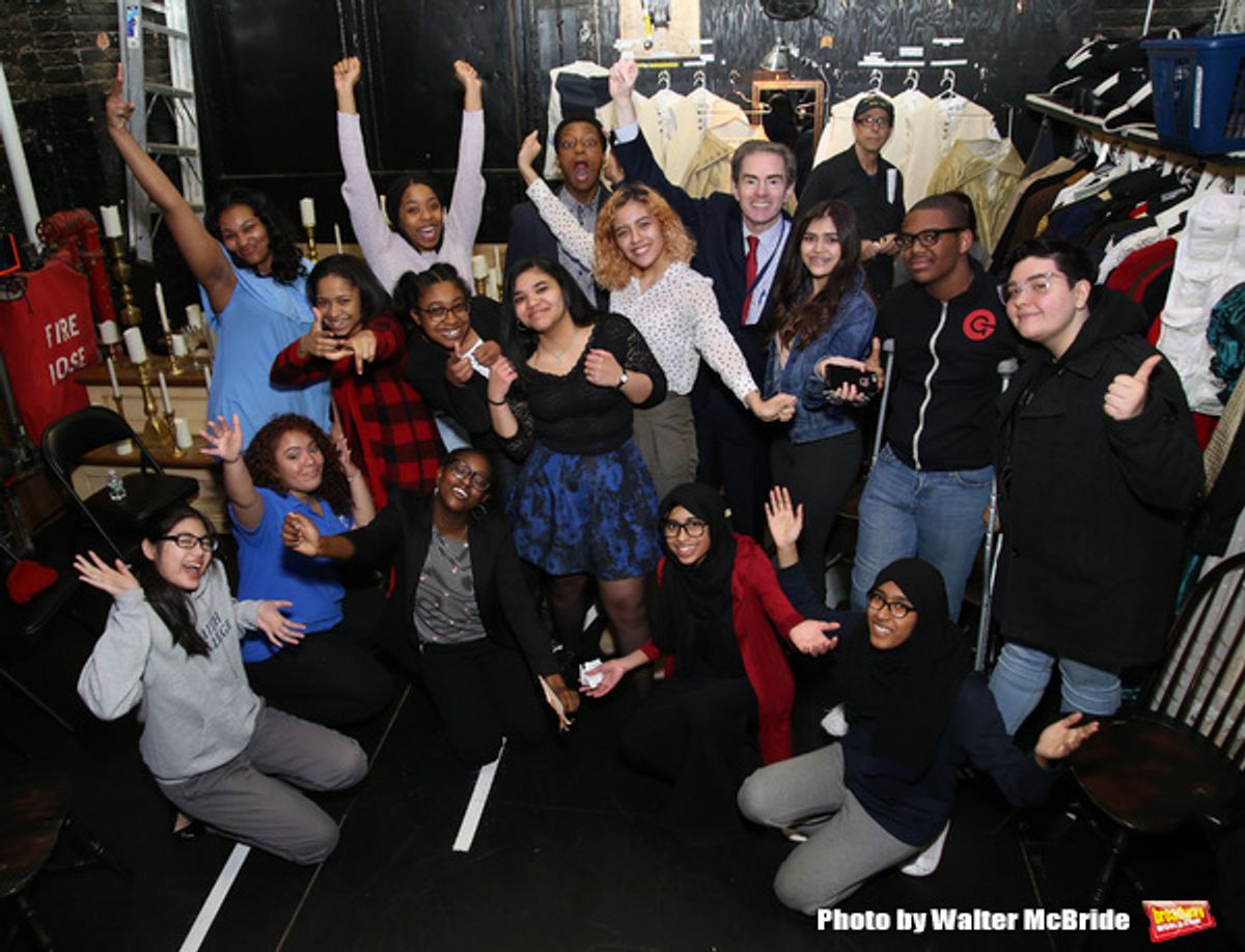 J. Quinton Johnson  and James G. Basker with High School student performers at 