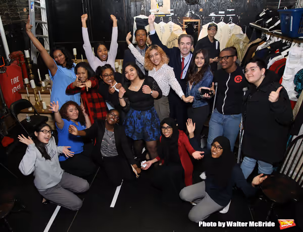 J. Quinton Johnson and James G. Basker with High School student performers Photo
