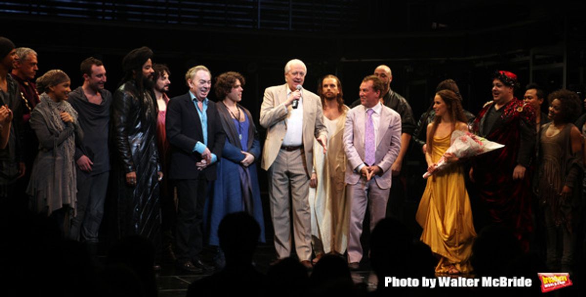 Andrew Lloyd Webber & Tim Rice with Tom Hewitt, Marcus Nance, Mike Nadajewski, Josh Young, Paul Nolan, Director Des McAnuff, Chilina Kennedy, Bruce Dow & Company at 
