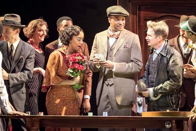 J. Harrison Ghee (Johnny Hooker) and the company; Photo by Jerry Dalia Photo