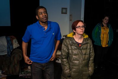 Keith Jackson as Richard, Nikki Smith as Emily and Monica Finney as Sam in @thespeedo Photo