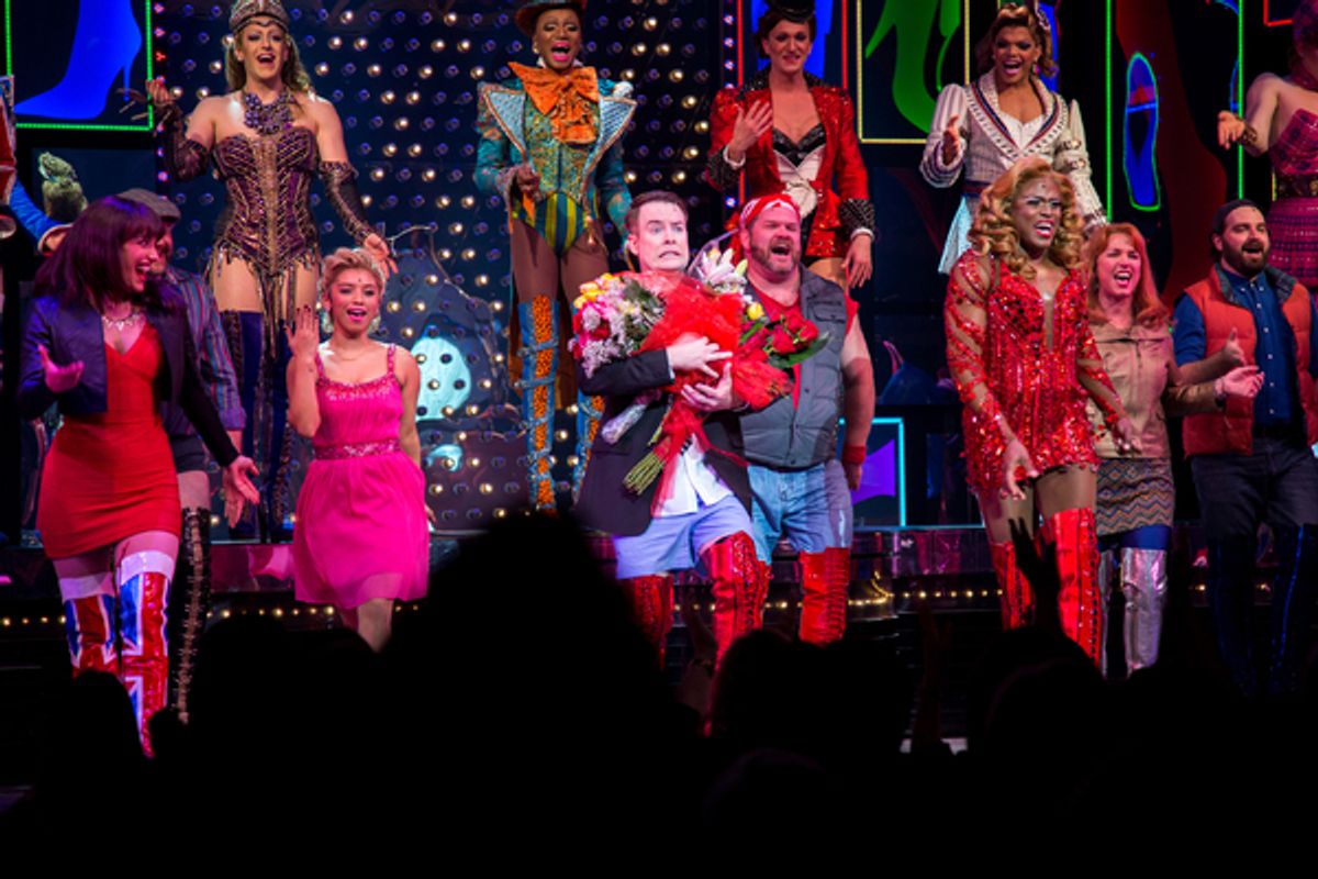 Caroline Bowman, Kirstin Maldonado, David Cook, Daniel Stewart Sherman, Wayne Brady and the cast of KINKY BOOTS at 
