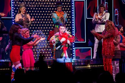 Caroline Bowman, Kirstin Maldonado, David Cook, Wayne Brady Photo