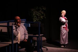 Dealing with the writer.
Curtis Barber and Laura Bellomy @ BroadwayWorld Dealing with the writer.
Curtis Barber and Laura Bellomy Photo