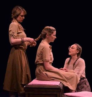 (from left to right) Ally Borgstrom as Margot, Emaline Williams as Hilda & Jennifer Robbins as Leisel.
@ BroadwayWorld (from left to right) Ally Borgstrom as Margot, Emaline Williams as Hilda & Jennifer R Photo