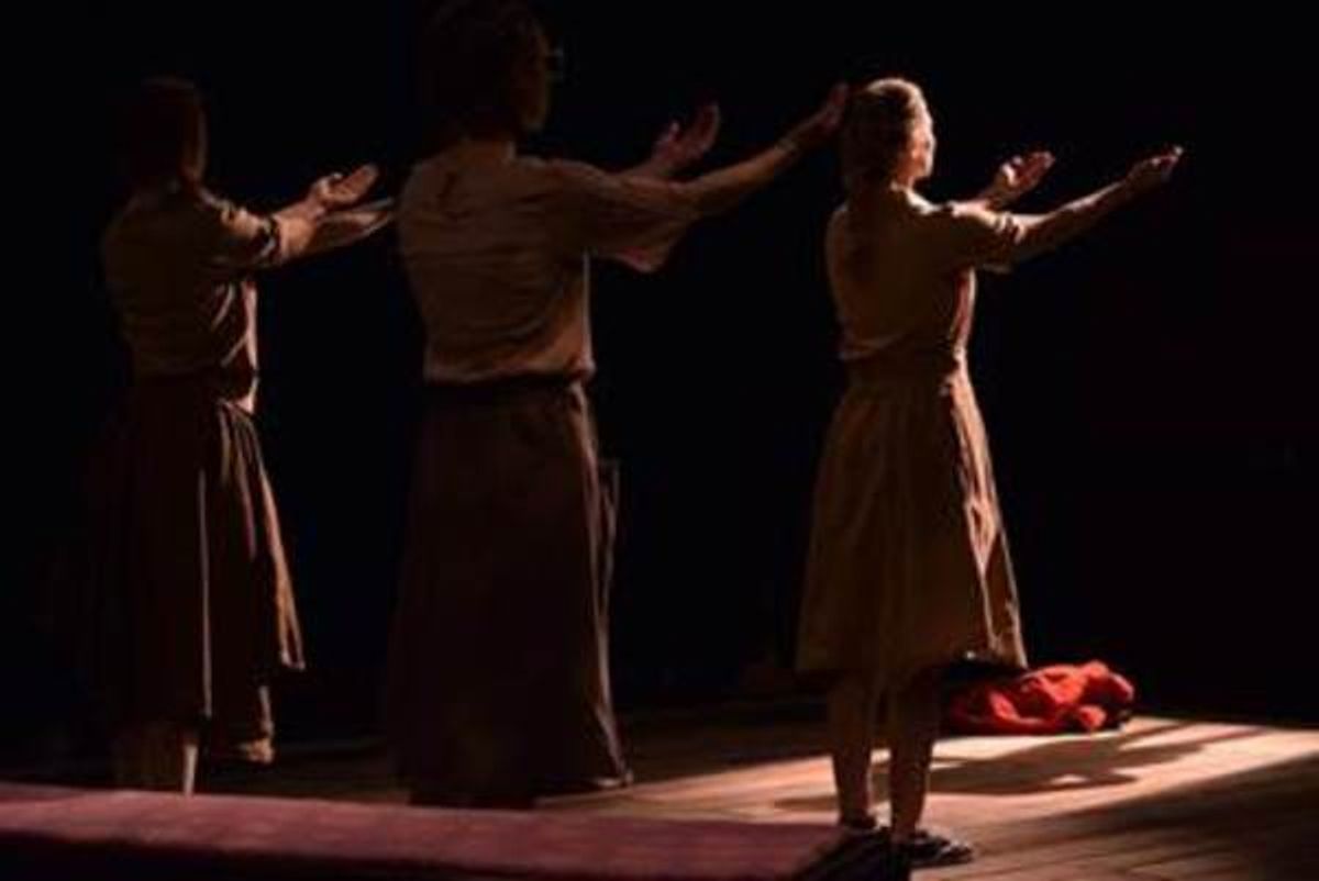 (from left to right) Ally Borgstrom as Margot, Jennifer Robbins as Leisel & Emaline Williams as Hilda.

 at 