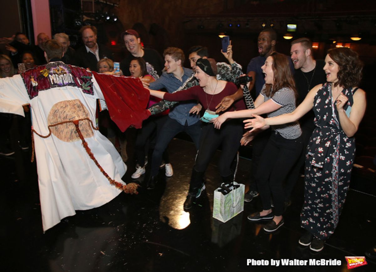 Brendon Stimson and Tina Fey with cast  at 