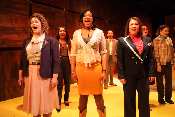 Sara Reinecke, Sharriese Hamilton and Anne Sheridan Smith with (back, l to r) Tyler S Photo