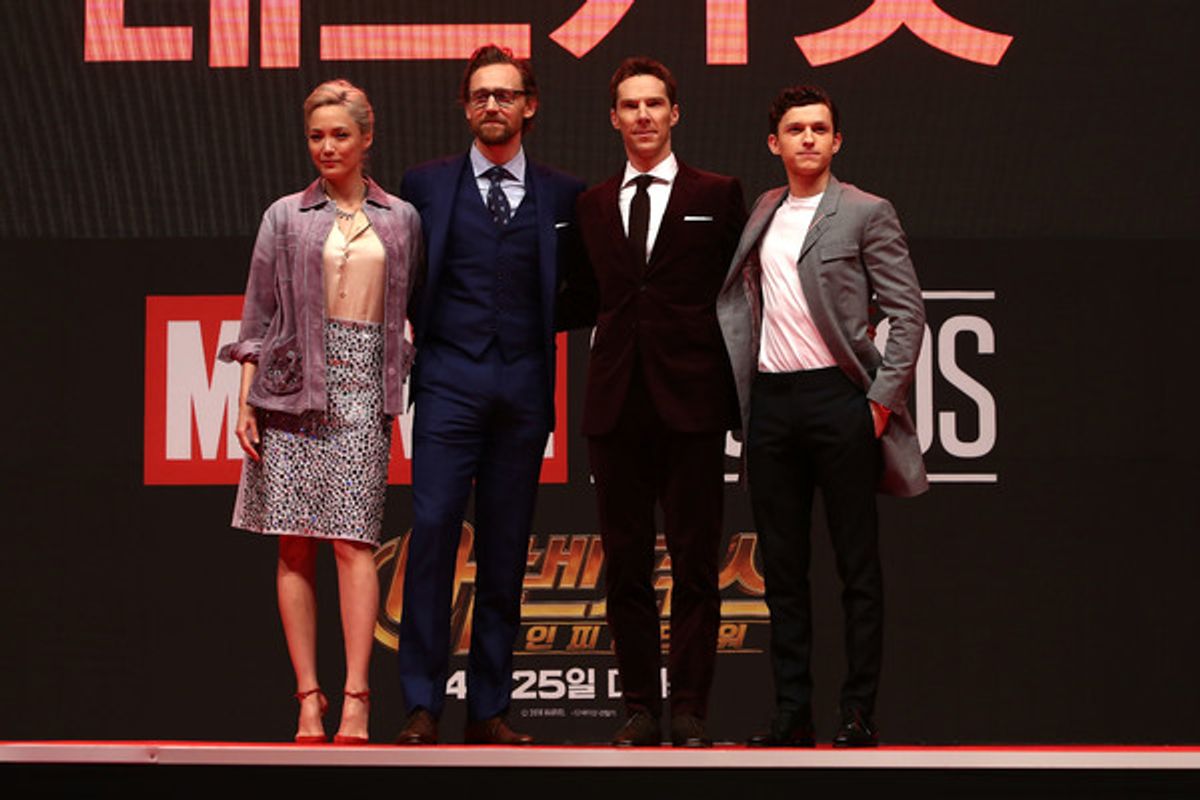 Tom Hiddleston; Benedict Cumberbatch; Tom Holland; Pom Klementieff at 