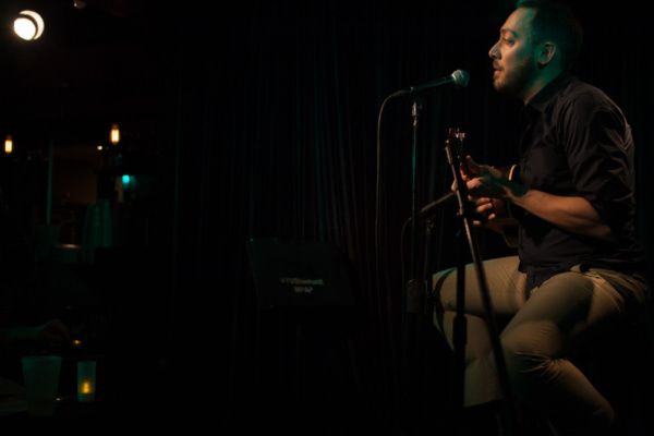 Jason Pintar strums his uke and sings about One Boy from Bye, Bye Birdie Photo