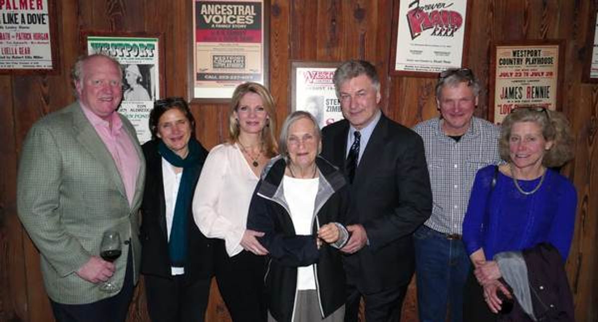 Fred Gurney and Amy Gurney Nicholas; Kelli O'Hara; Molly Gurney, Alec Baldwin; George Gurney and Connie Gurney at 