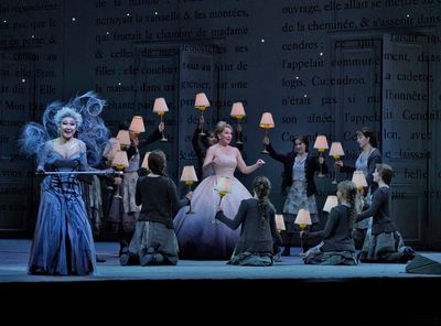 Kathleen Kim as the Fairy Godmother and Joyce DiDonato in the title role of Massenet' Photo