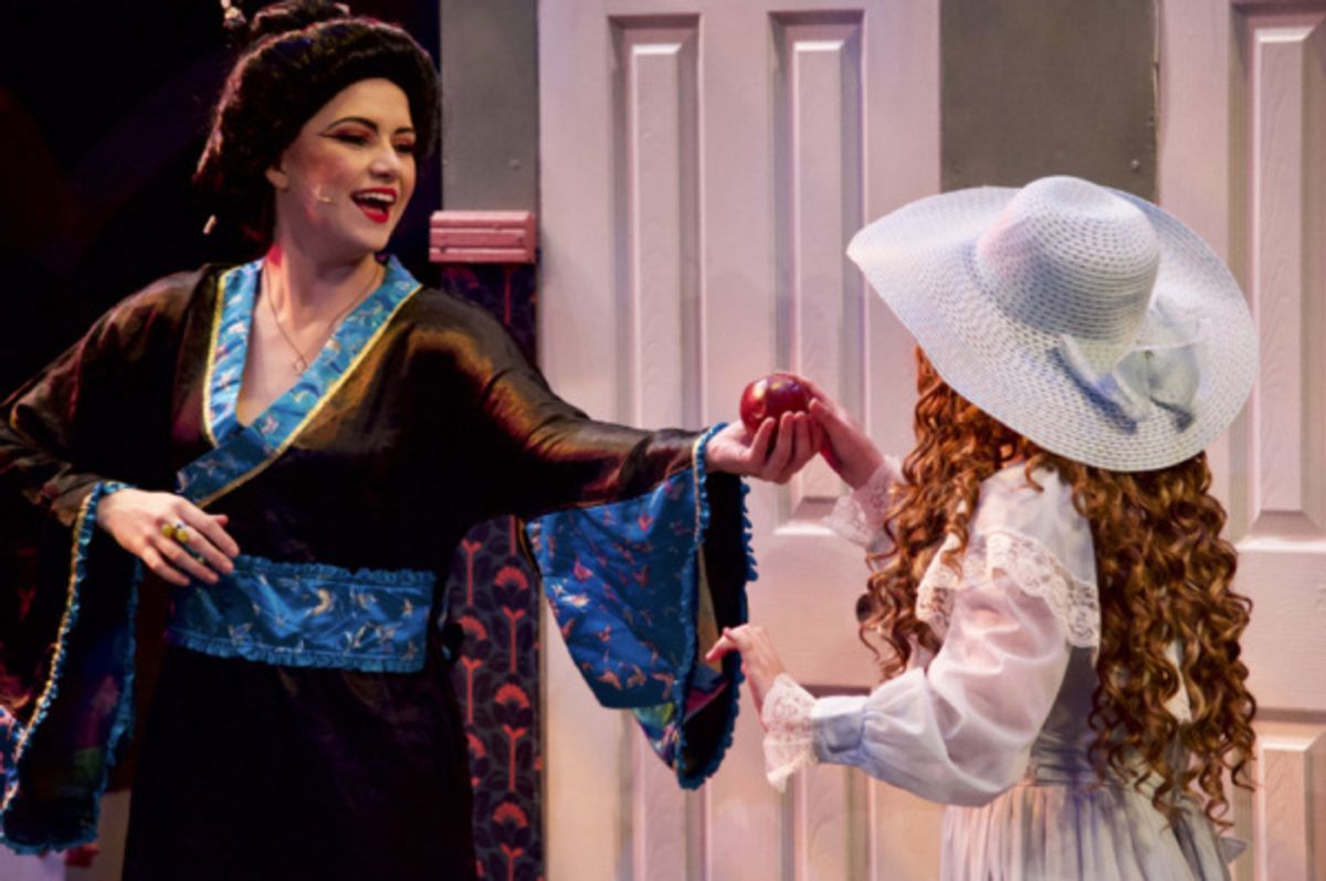 Kendall Kingdeski (Mrs. Meers) and Gabrielle Martinez (Miss Dorothy Brown) in Limelight Performing Arts' production of Thoroughly Modern Millie on stage at the Mesa Arts Center thru April 22, 2018. at 