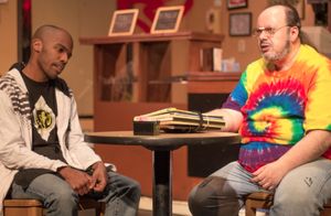 Evan Lovelace (Franco) and Bill Pelletier (Arthur) in SUPERIOR DONUTS at Olathe Civic Theatre Association. Photo by Shelly Stewart Banks. @ BroadwayWorld Evan Lovelace (Franco) and Bill Pelletier (Arthur) in SUPERIOR DONUTS at Olathe Civic Photo