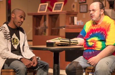 Evan Lovelace (Franco) and Bill Pelletier (Arthur) in SUPERIOR DONUTS at Olathe Civic Photo