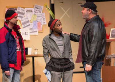 Dave Fullerton (Kevin), Evan Lovelace (Franco) and Michael Juncker (Luther) in SUPERI Photo
