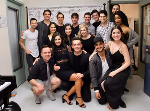 (back) Danny Quadrino, Derek Klena, Zach Adkins, Adam Kaplan, Michael Ryan, John Battagliese, Rodney Ingram, Joe Kinosian
(middle) Ali Ewoldt, Krystina Alabado, Lauren Nicole Chapman, Kathryn Alliso @ BroadwayWorld (back) Danny Quadrino, Derek Klena, Zach Adkins, Adam Kaplan, Michael Ryan, John Batt Photo