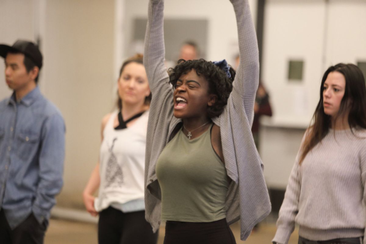 Celia Gooding (Frankie) and members of the Ensemble at 