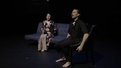 FALL AND RISE â€“ Andrea Cordaro (Frima) and Jeff Riberdy (Father Gerard) Photo