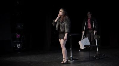 KNOCK OFF! â€“ Emily Dinova (Geraldine) and Aaron Dalla Villa (Quinn) Photo