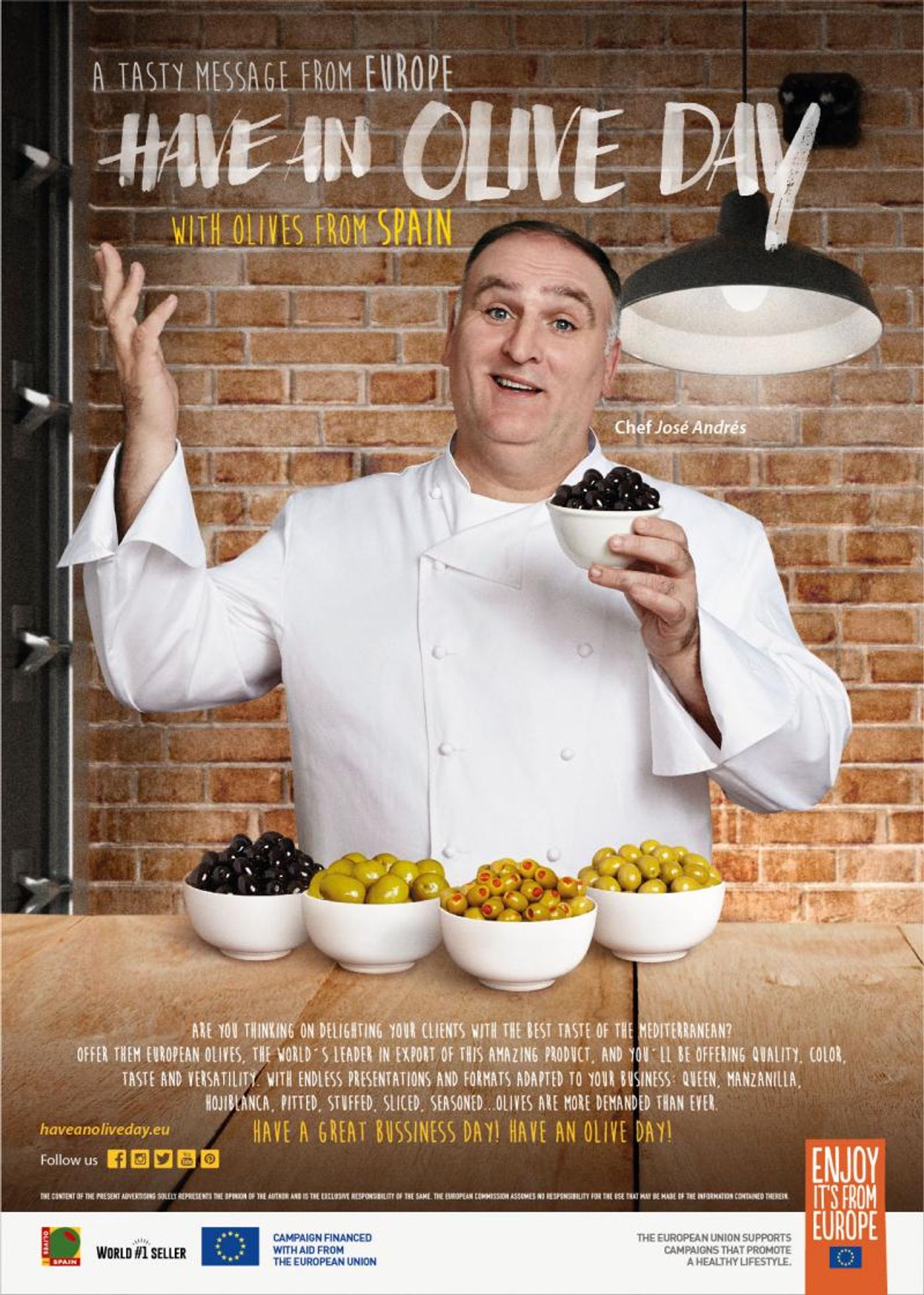 HAVE AN OLIVE DAY Promotes European Olives  Image