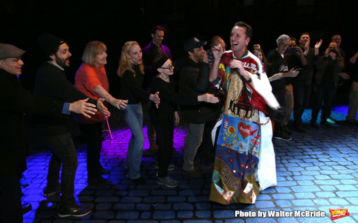 Matt Wall with Diana Rigg, and cast  at 