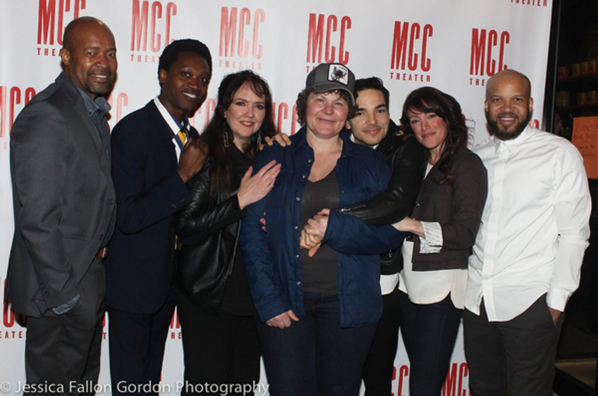 Jackson Gay, Lucy Thurber and the cast of TRANSFERS at 
