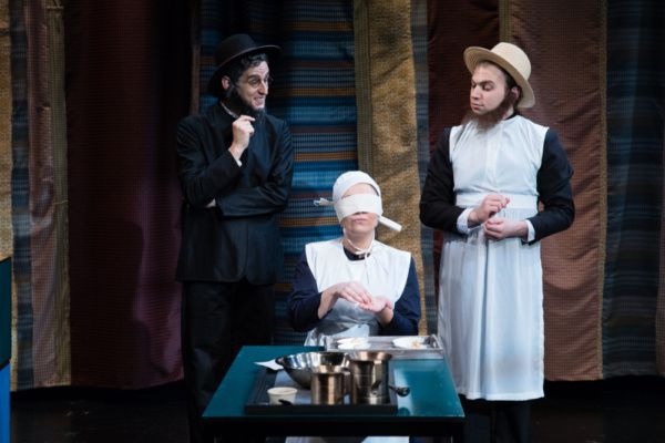 Ricardo Montt, Margie Zarcone and Benjamin Mandell in The Book of Liz. Photo