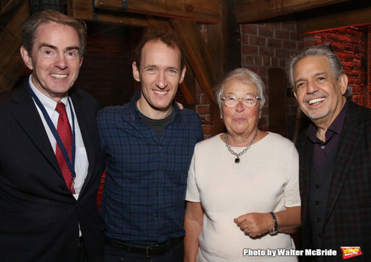 President of the Gilder Lehrman Institute, James Basker, producer Jeffrey Seller and Luis Miranda at 