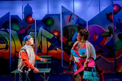 (from left) Alejandro Medina plays CJ and E. Faye Butler is Nana in Chicago Children® Photo