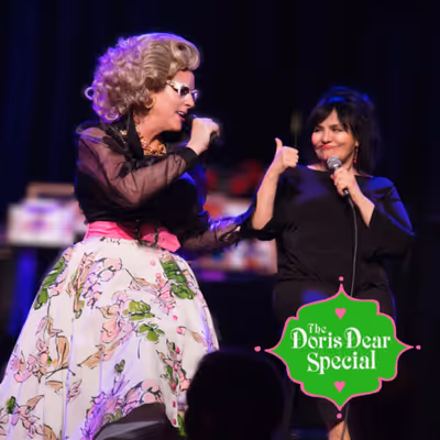 Lina Koutrakos gives a big thumbs up at The Doris Dear Special: Like Mother Like Daug Photo