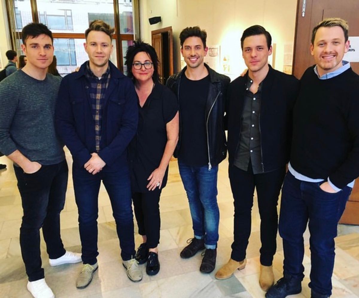 Tyler Hanes, Christopher J. Hanke, Annette Tanner, Nick Adams, Jordan Andre, and Michael Arden at 