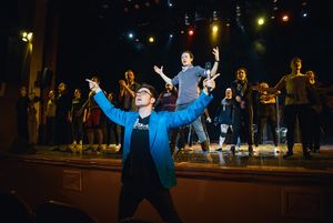 Tyler Hanes with Broadway Dreams Russia Students Photo