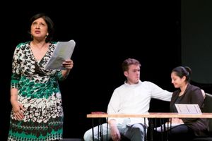 Su McLaughlin as MOTHER, Samuel Lane as HIM and Serin Ibrahim as HER in HER, HIM, MOTHER AND OTHER by Andy Pilkington
Directed by James Haddrell
@ BroadwayWorld Su McLaughlin as MOTHER, Samuel Lane as HIM and Serin Ibrahim as HER in HER, HIM, MOT Photo