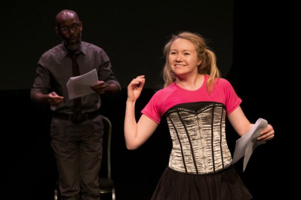 Martin Edwards as JUDGE and Alice De-Warrenne as FAIRY 2 in THE UNFORTUNATE TRIAL OF  Photo