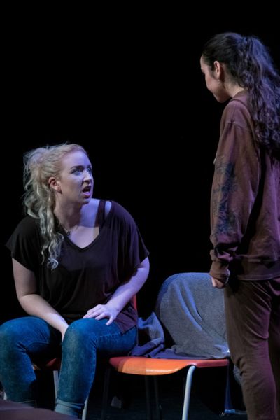 Katrina McKeever as AINE and Sarah Agha as CLAIRE in ST CHRISTOPHER by Conor Gormally Photo