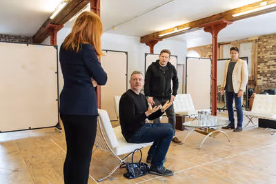 Laura Pitt-Pulford, John Gordan Sinclair, Greg McHugh, Jonathan Cake Photo