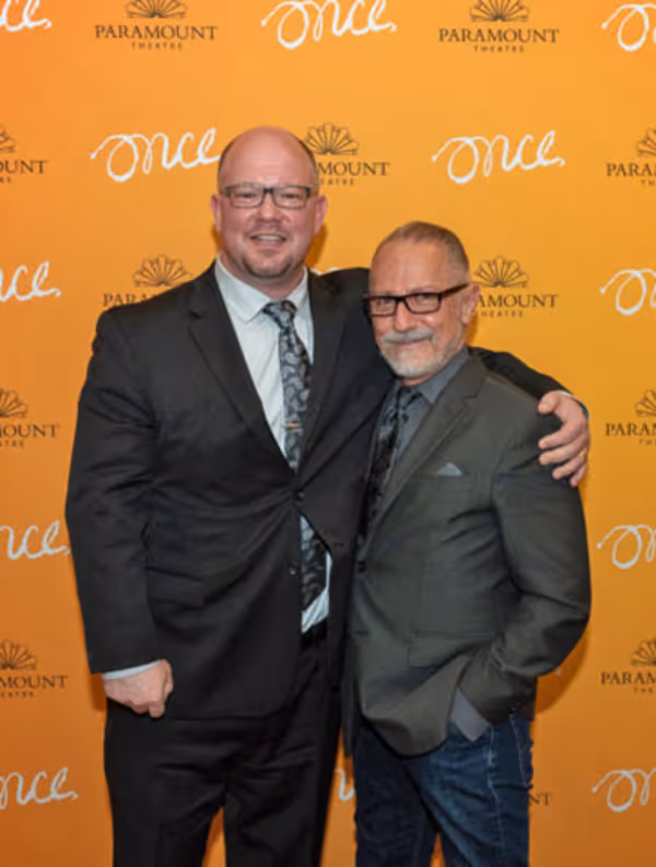 Paramount Theatre President and CEO Tim Rater with Artistic Director Jim Corti, direc Photo
