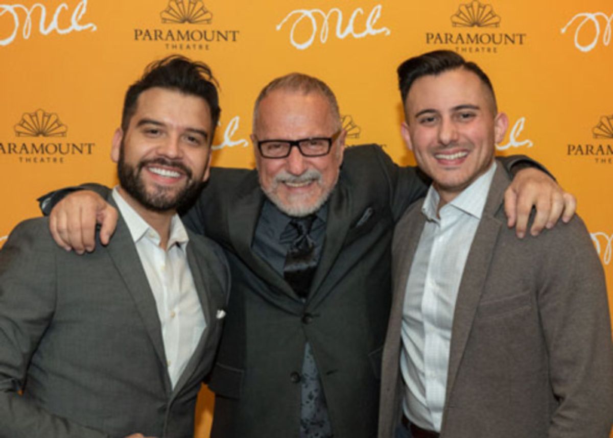 (From left) Choreographer William Carlos Angulo, director Jim Corti, and music director Tom Vendafreddo at 