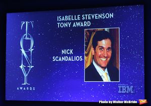 Isabelle Stevenson Tony Award to Nick Scandalios  Photo
