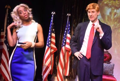 Stephanie Fredricks as Melania & Ezra Barnes as Donald Trump. Photo by Francis Krow. Photo