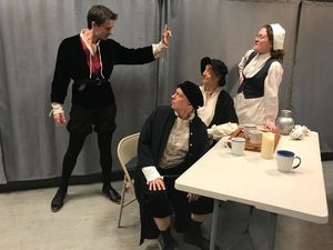 Tim Dowd as Kit Marley, Brady Adair as Ingram Frizer, Len Rella as Nicholas Skeres an Photo
